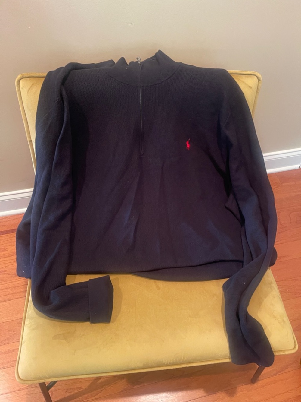 Polo by Ralph Lauren Navy Half-Zip Sweater with Red Pony